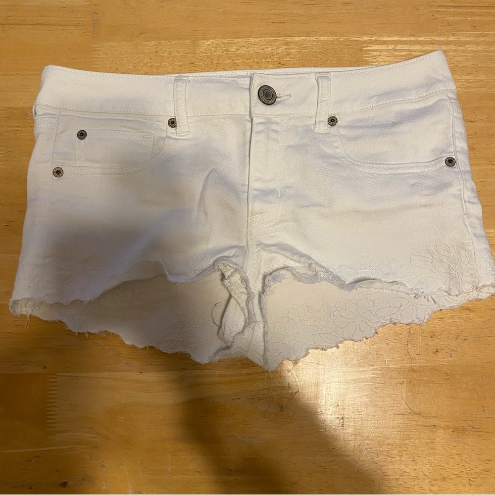 American Eagle White Jean Shorts